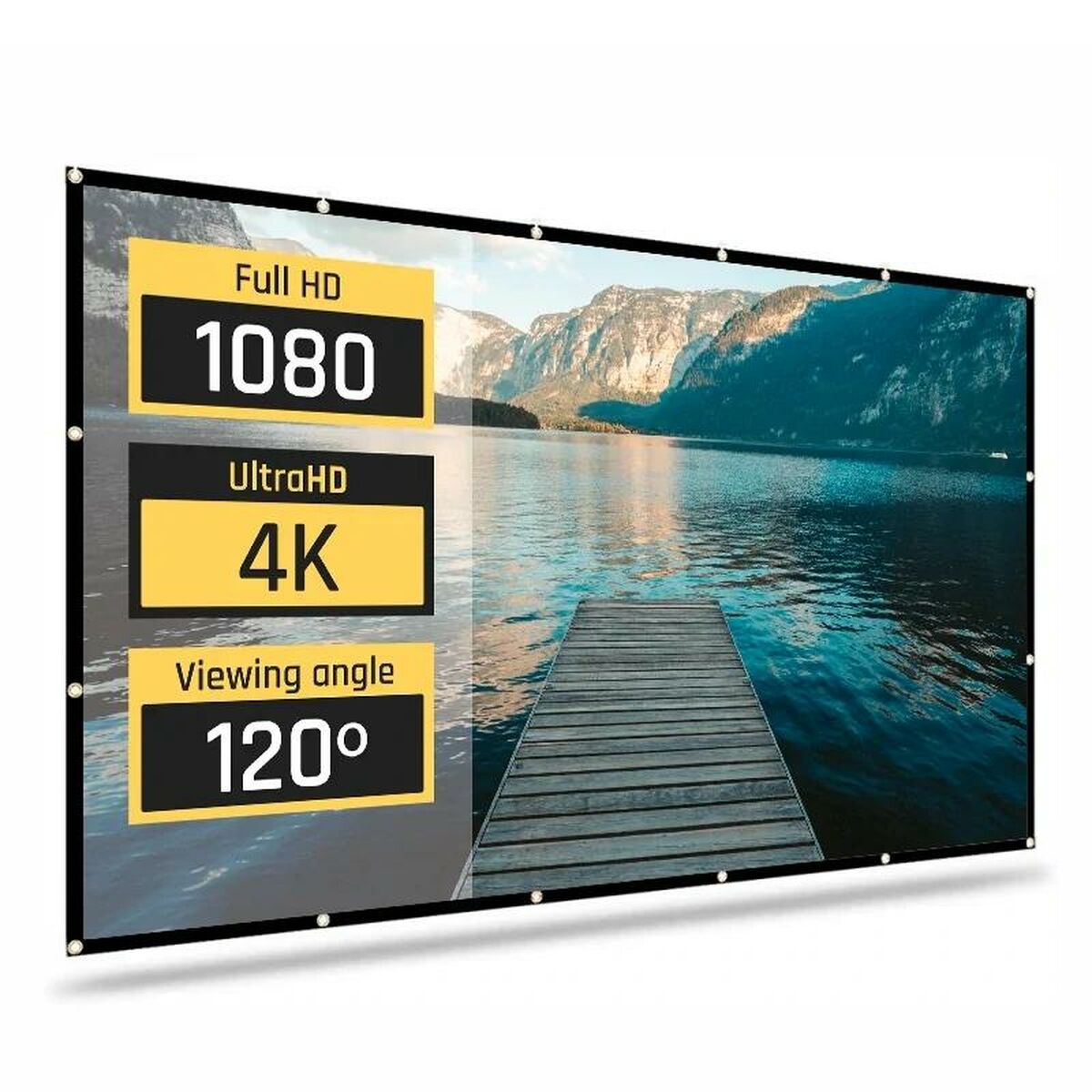 Projector iggual Pack mini proyector + pantalla 120" plegabl HD 1280 x 720 px