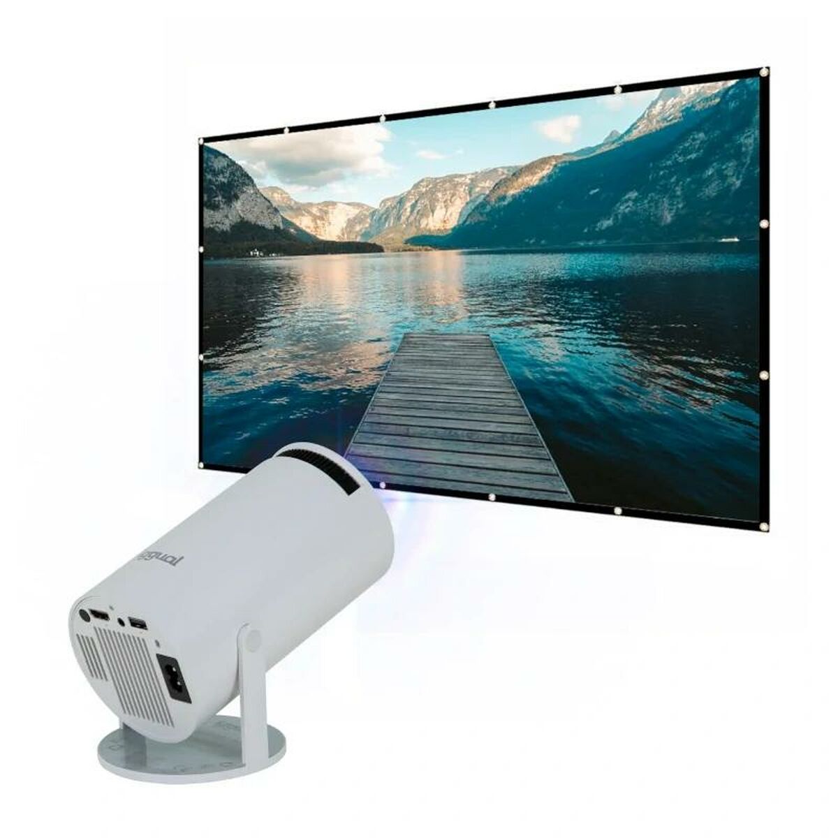 Projector iggual Pack mini proyector + pantalla 120" plegabl HD 1280 x 720 px