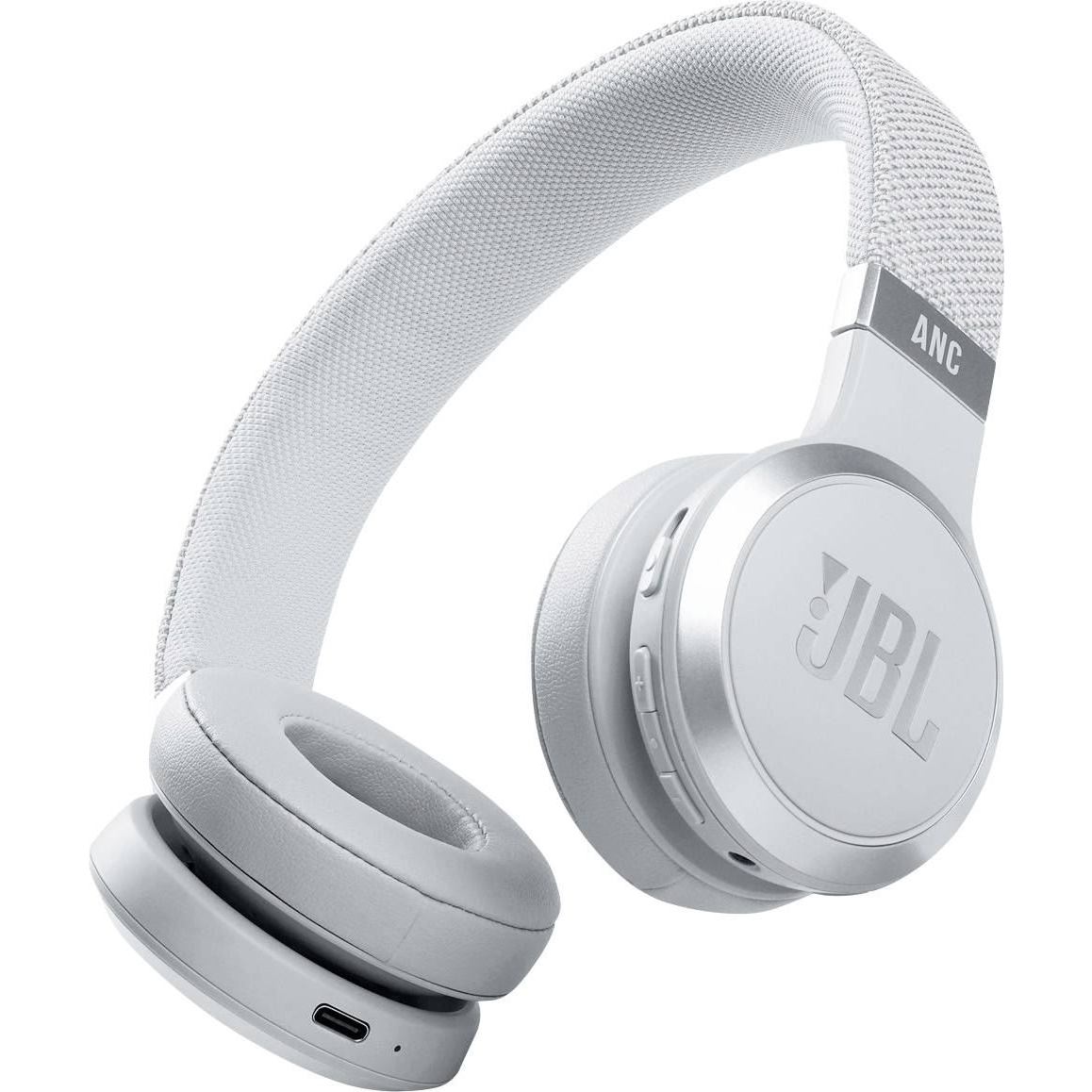 Аудио слушалки On-ear JBL Live 460NC, Noise Cancelling, Bluetooth, Вокален асистент, Бял (JBLLIVE460NCWHT)