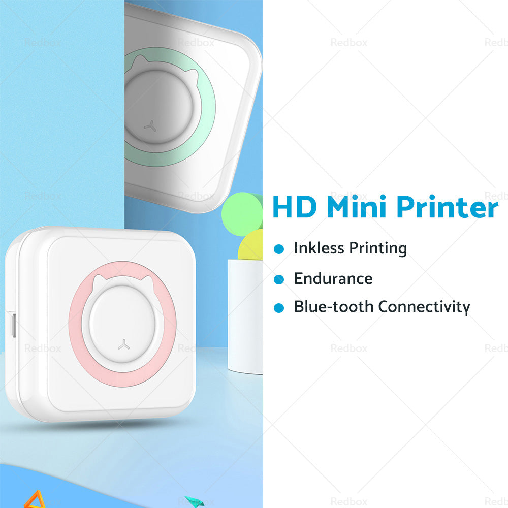 Mini Pocket Thermal Printer Wireless Blue-tooth Photo Paper Inkless