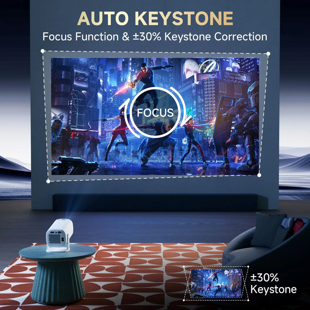 NNEOBA Smart Mini Portable Projector White