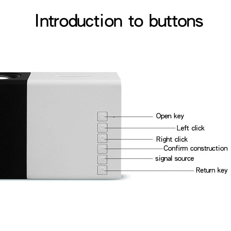 NNEDSZ Mini Home Portable Cinema Projector - LED Compact Entertainment Projector for Movies & Gaming (White+black)-1