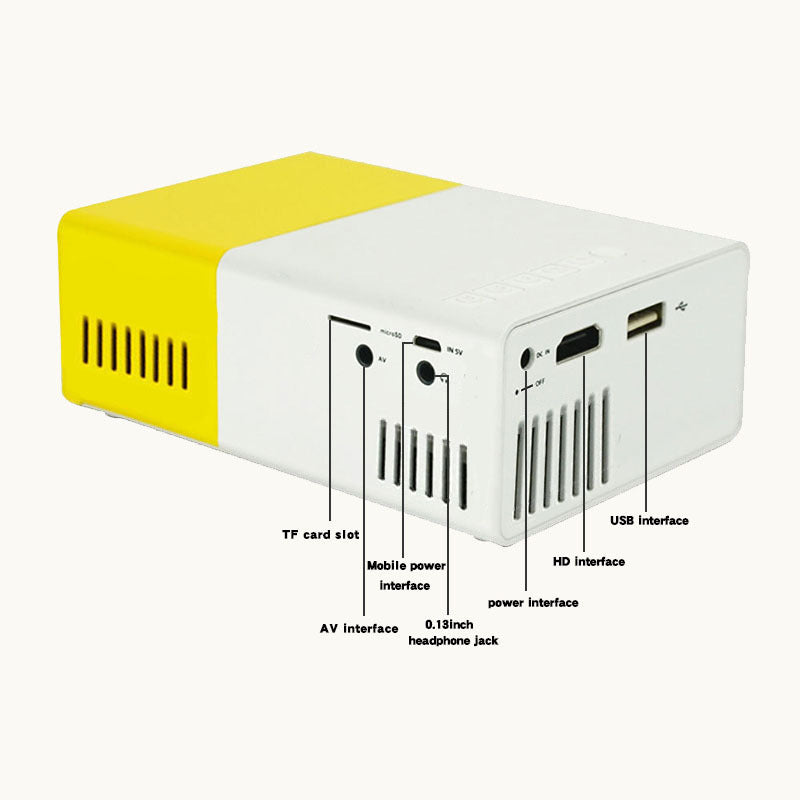 NNEDSZ Mini Home Portable Cinema Projector - LED Compact Entertainment Projector for Movies & Gaming (White+black)-2