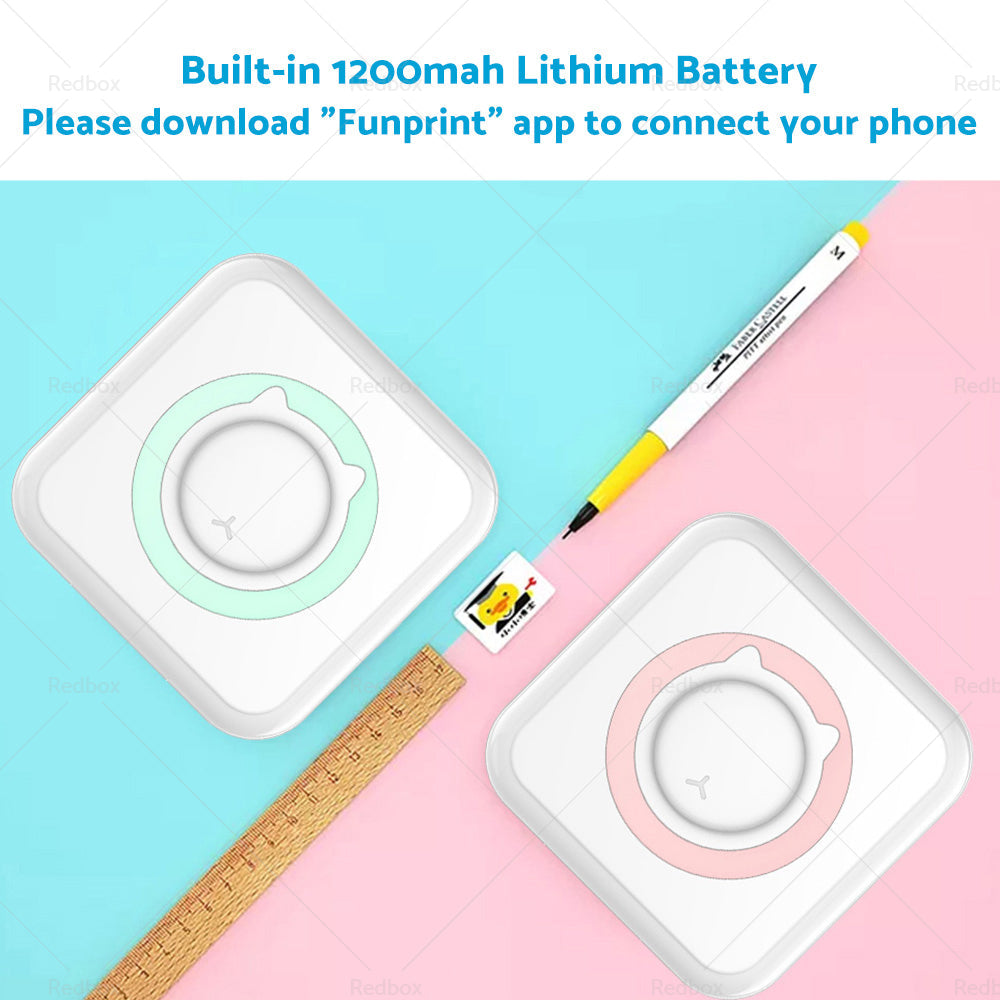 Mini Pocket Thermal Printer Wireless Blue-tooth Photo Paper Inkless